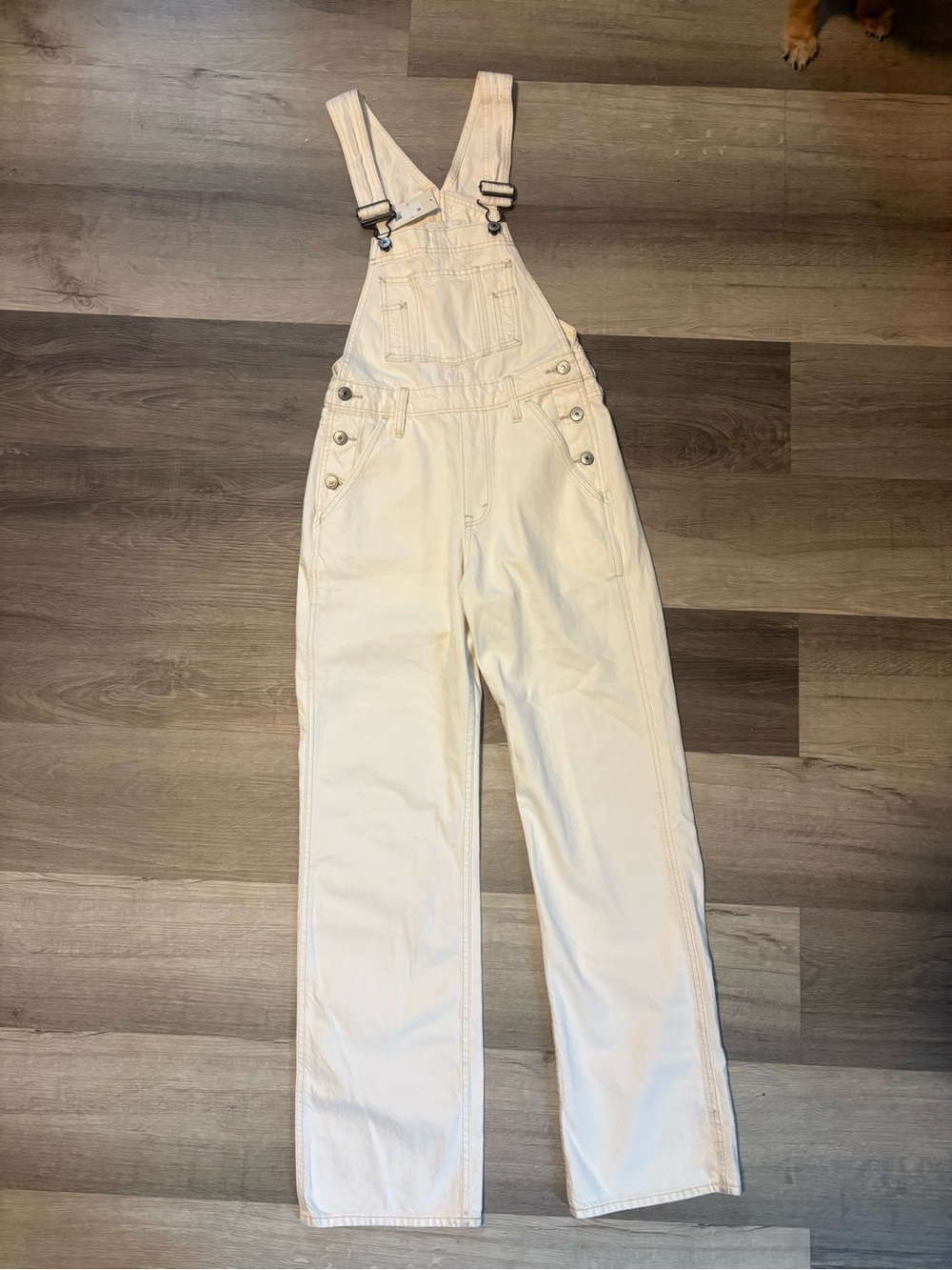 Abercrombie & Fitch Cream Denim Overalls